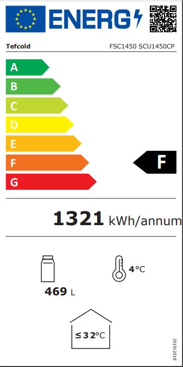 Tefcold display kjøleskap hvit 209 cm FSC1450