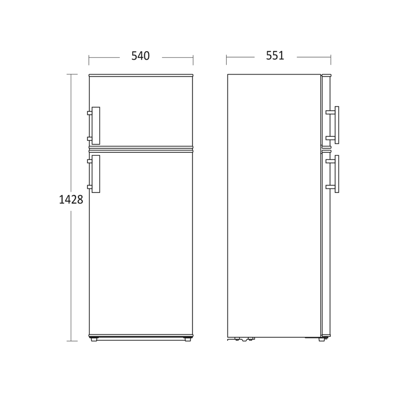 Scandomestic frittstående kjøl- og fryseskap hvit 143 cm CBF211WD