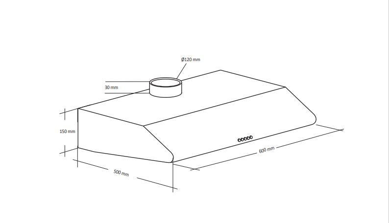 Scandomestic ventilator 173,8 m3 60 cm stål emv105