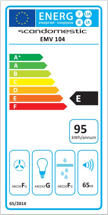 Scandomestic ventilator 173,8 m3 60 cm stål emv105