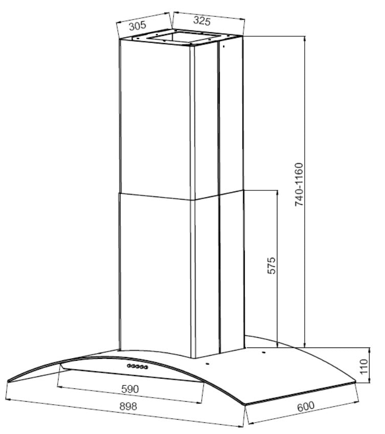 Eico fritthengende ventilator 89,8 cm Torino 2 I 90