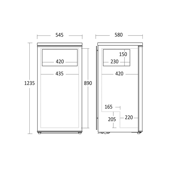 Scandomestic kombiskap i hvit 123 cm SKB 190 W