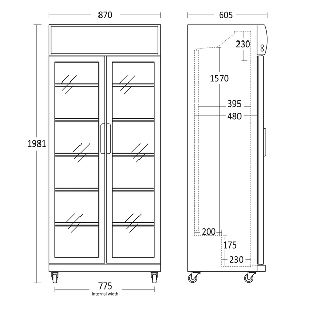 Scandomestic display kjøleskap svart SD 881 BHE