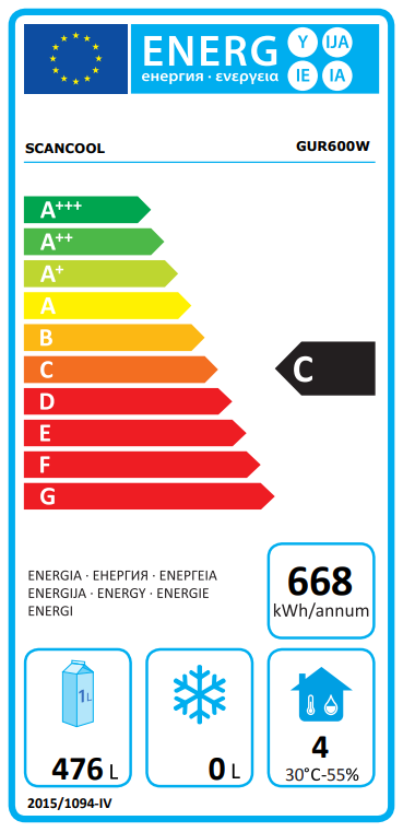 Scandomestic kjøleskap i hvit 200 cm GUR600W