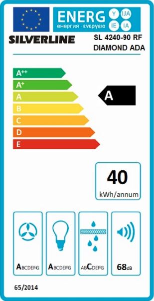 Silverline Ventilator Fritthengende modell 90CM STÅL DIAMOND ADA