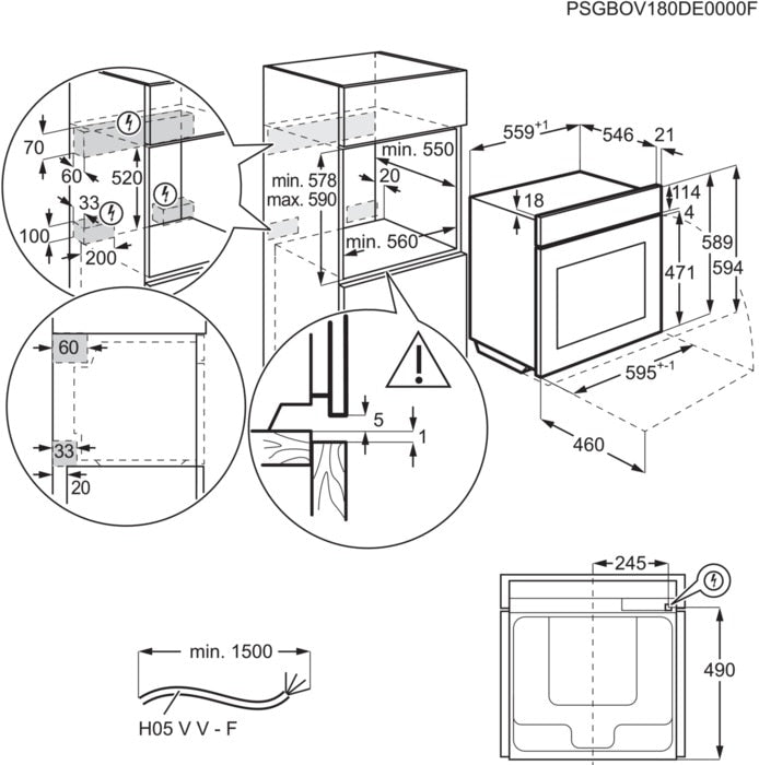 AEG Innbyggingsovn med SteamBake Hvit 71 liter BEB351010W