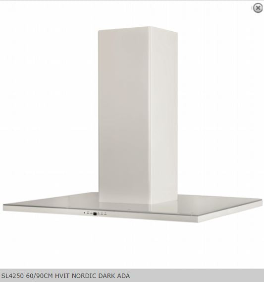 Silverline Ventilator Fritthengende modell 60 cm HVIT NORDIC DAR