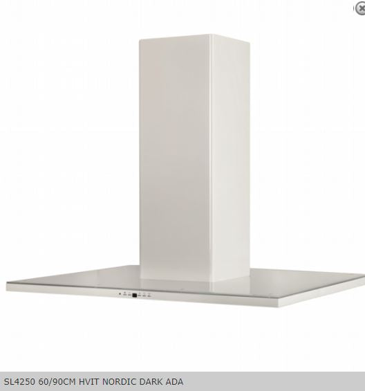 Silverline Ventilator Fritthengende modell 90CM HVIT NORDIC DARK