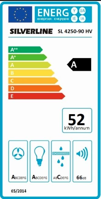 Silverline Ventilator Fritthengende modell 90CM HVIT NORDIC DARK