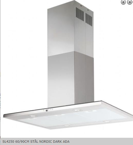 Silverline Ventilator Fritthengende modell 90CM STÅL NORDIC DARK