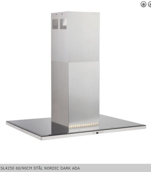 Silverline Ventilator Fritthengende modell 90CM STÅL NORDIC DARK