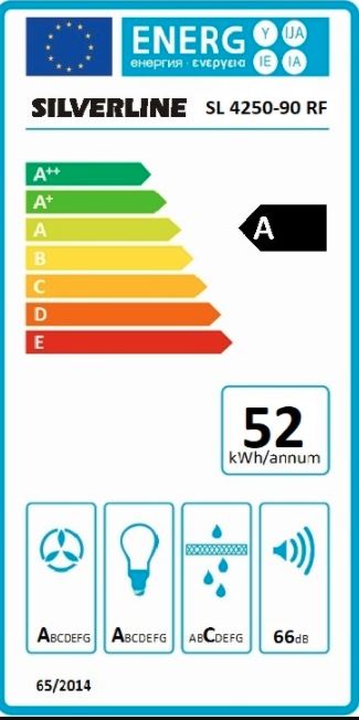 Silverline Ventilator Fritthengende modell 90CM STÅL NORDIC DARK
