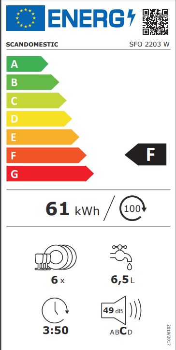 Scandomestic benk oppvask hvit SFO 2203 W