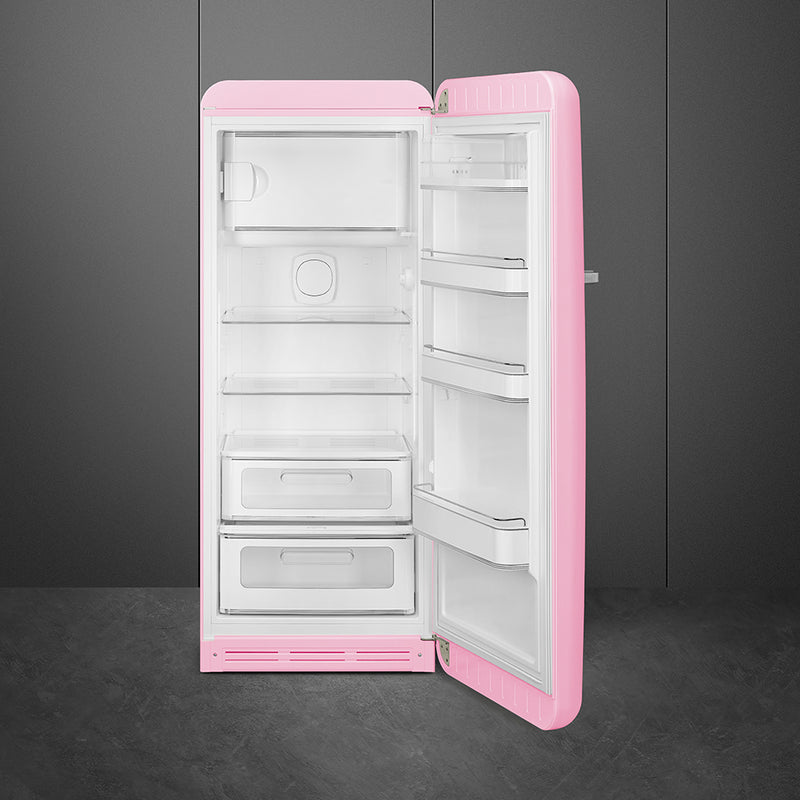 Smeg kjøleskap med innebygd frys 153 cm i rosa FAB28RPK5