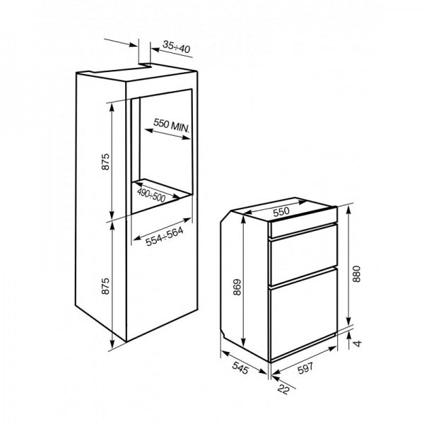 Smeg Classic dobbel ovn rustfritt stål 60 cm DOSF6390X