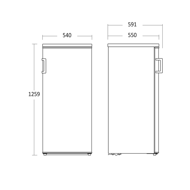 Scandomestic frittstående fryseskap hvit 126 cm FRF145WE