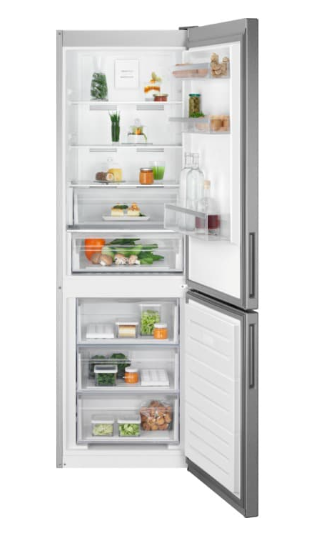 Electrolux kombiskap rustfritt stål nofrost 186 cm 230/101 L