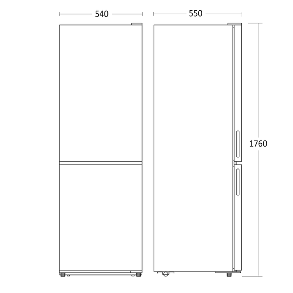 Scandomestic kombiskap i hvit 176 cm SKF 307 W