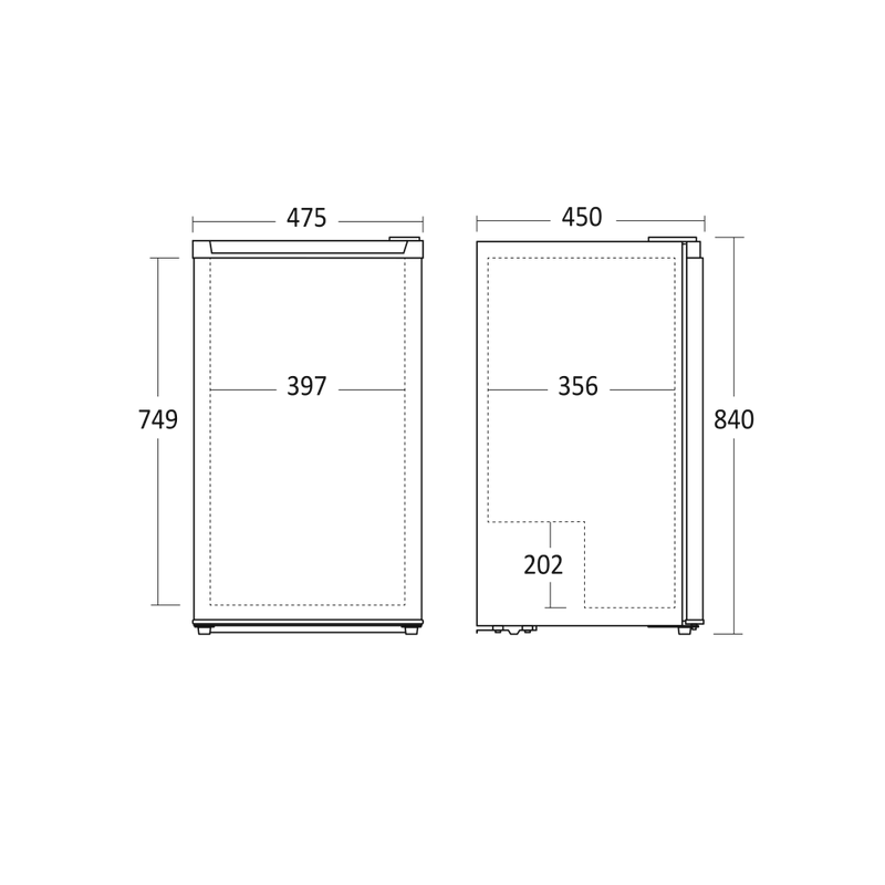 Scandomestic kjøleskap hvit 92L SKS92WE