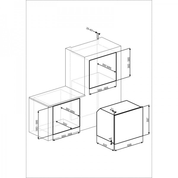 Smeg classic multifunksjonsovn rustfritt stål 70 cm SF7390X