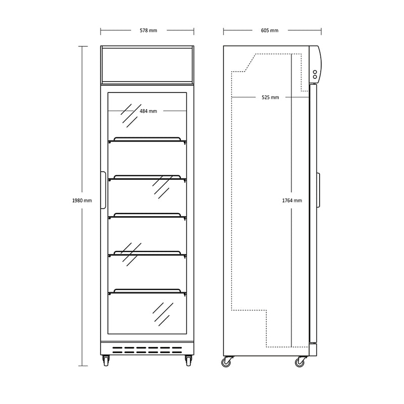 Scandomestic displaykjøleskap SD 420 E 198 cm