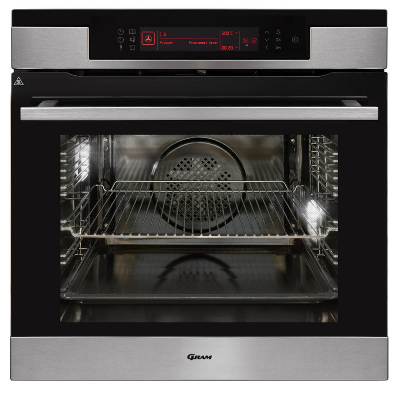 Gram innbyggingsovn pyrolyse EasyOff Steel IOP 20686-94 X
