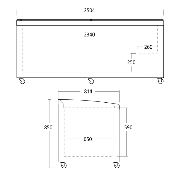Scandomestic display fryseboks i svart 900 L SIF900D