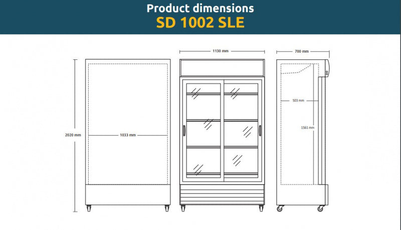 Scandomestic display kjøleskap med skyvedør SD 1002 SLE