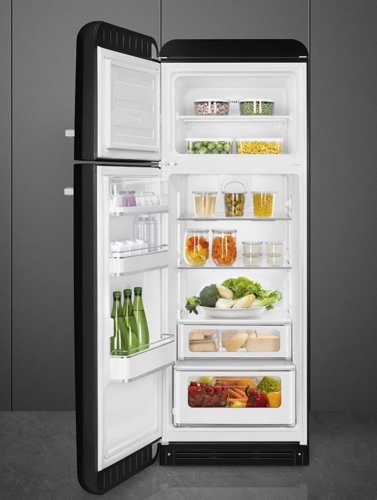 Smeg kombiskap svart 50`s retro FAB30LBL5