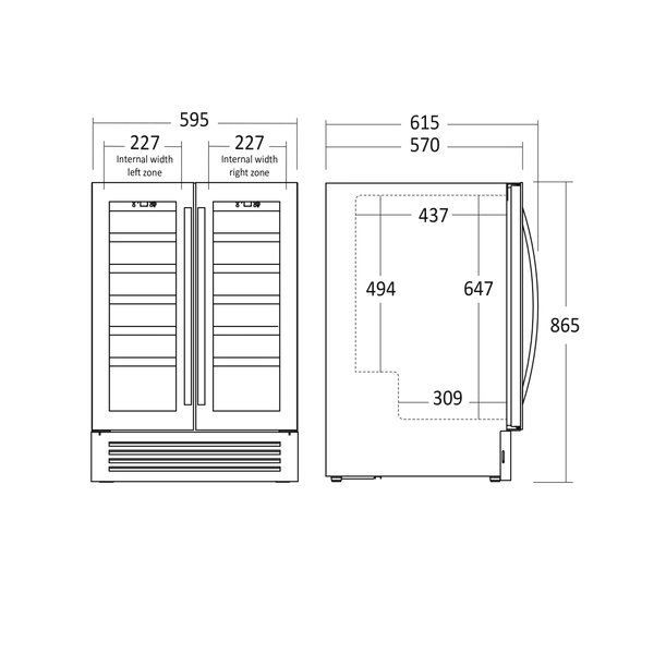 Scandomestic vinskap med plass til 36 flasker SV 91 X