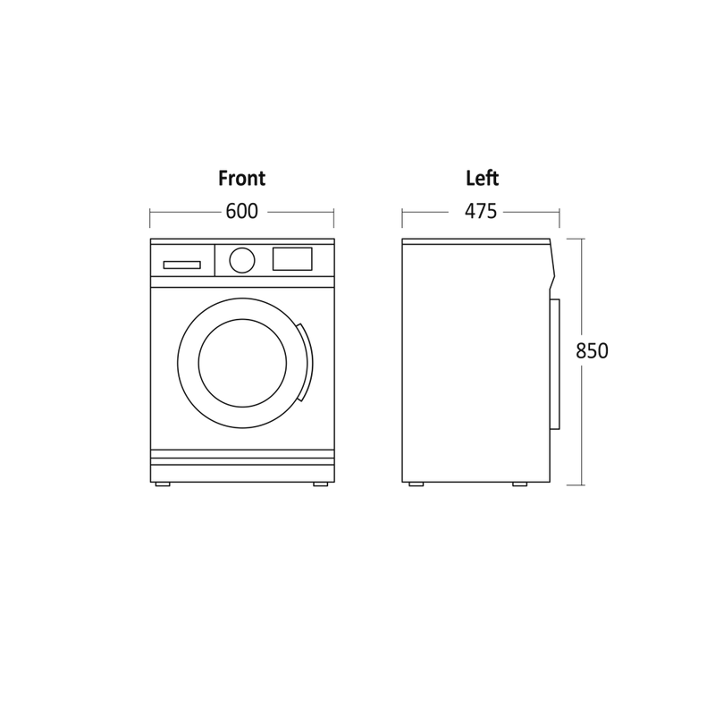 Scandomestic vaskemaskin hvit 8kg 60 cm WMF3408WA