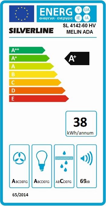 Silverline Ventilator fritthengede 60 cm hvit MELIN ADA SL 4142-