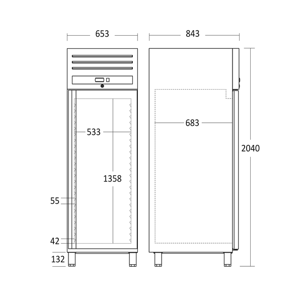 Scandomestic fryseskap i hvit 204 cm GUF700X