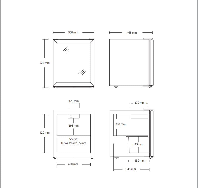 Scandomestic mini kjøleskap Modell DKS 62