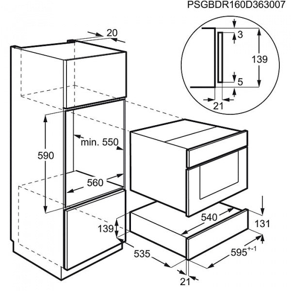 Aeg oppbevaringskuff KDE911420B Blackline