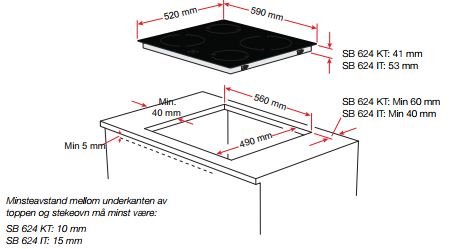 Beha stekeovn og keramisk platetopp SB 624 KT hvit