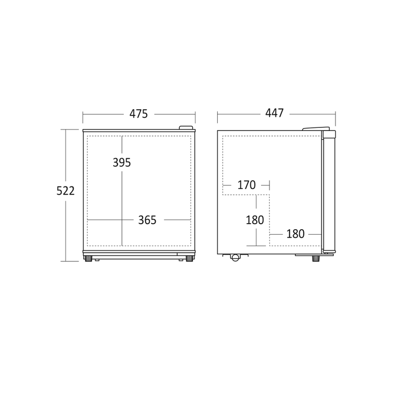 Scandomestic frittstående fryseskap hvit 52 cm SFS56WE