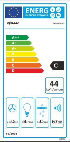 Gram Uttrekksventilator hvit for EFU 603-90