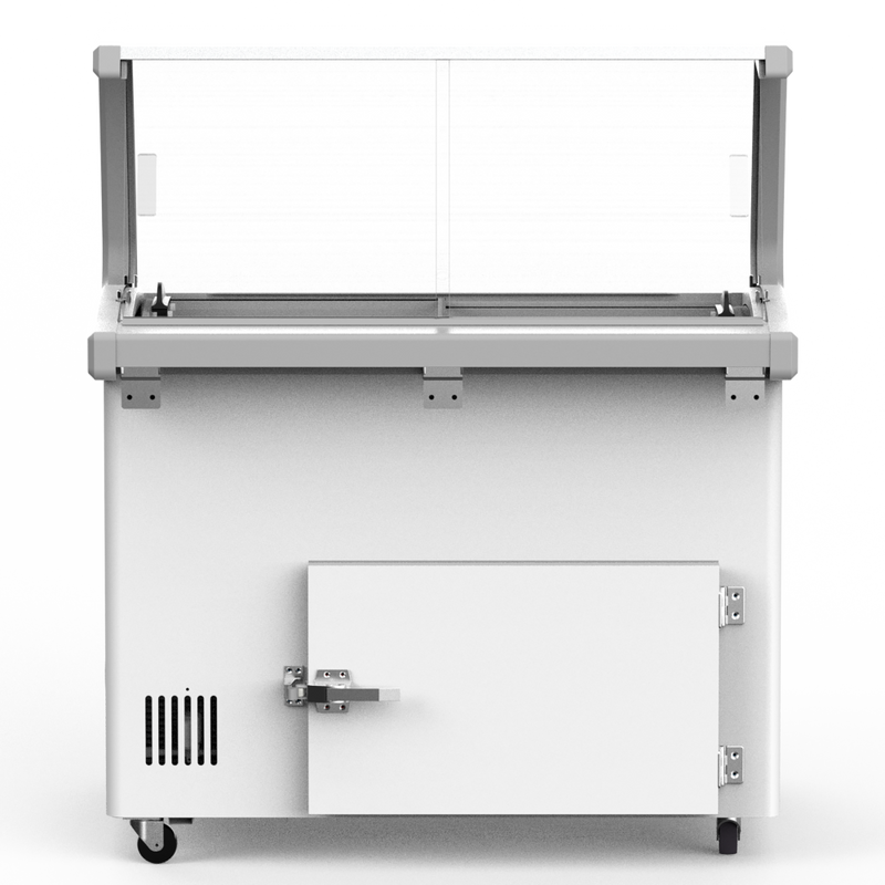 Scandomestic iskremdisk med skyvedør og 12 iskrembeholdere SIC12WB