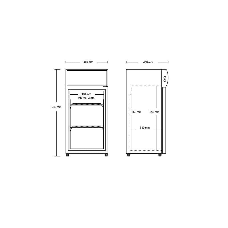 Scandomestic display kjøleskap svart SC 81 BE