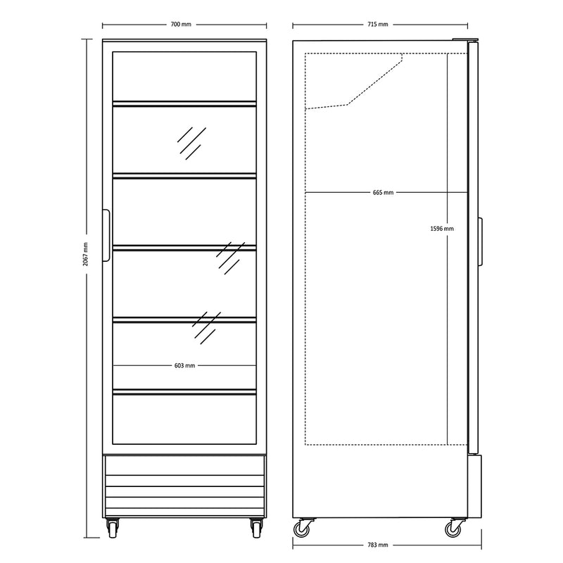 Scandomestic displaykjøleskap SD 726 BE sort 205,8 cm