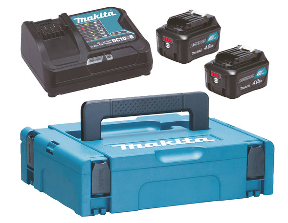 Makita Power Pack med hurtiglader DC10SA 2 stk 12V 4,0 Ah batter