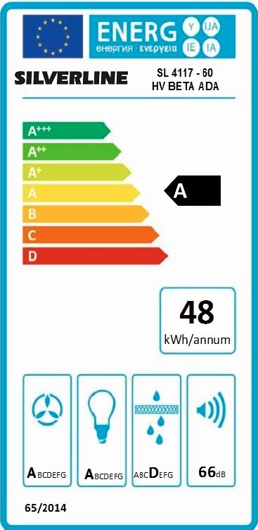Silverline Ventilator Fritthengende hvit 60 cm BETA ADA SL 4117-