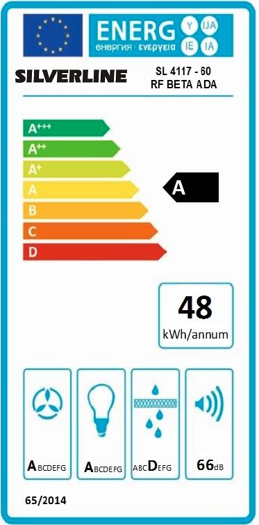 Silverline ventilator fritthengende stål 60 cm BETA  ADA SL 4117