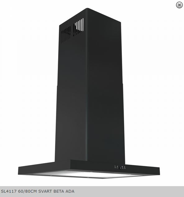 Silverline Ventilator Fritthengende svart BETA ADA SL 4117-60 SR