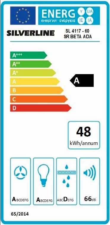 Silverline Ventilator Fritthengende svart BETA ADA SL 4117-60 SR