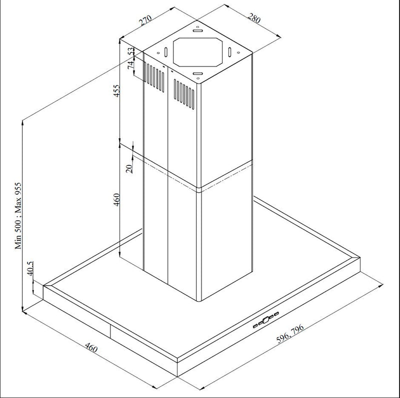 Silverline Ventilator Fritthengende svart BETA ADA SL 4117-60 SR