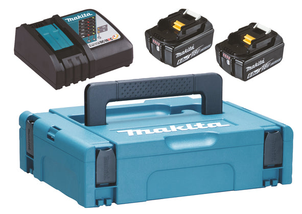 Makita batterisett 2 x 6,0 Ah lader DC18RC 198116-4