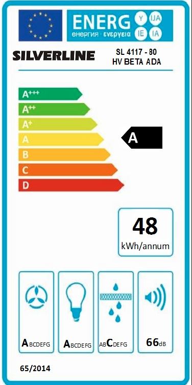 Silverline ventilator fritthengende hvit 80 cm BETA ADA SL 4117-