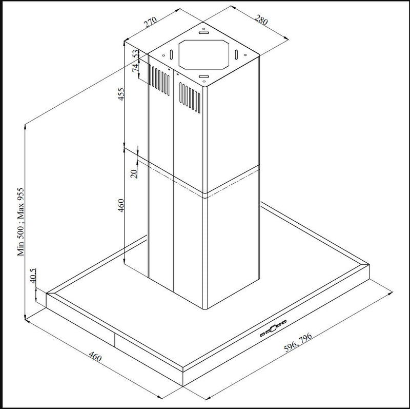 Silverline Ventilator Fritthengende svart BETA ADA SL 4117-80 SR